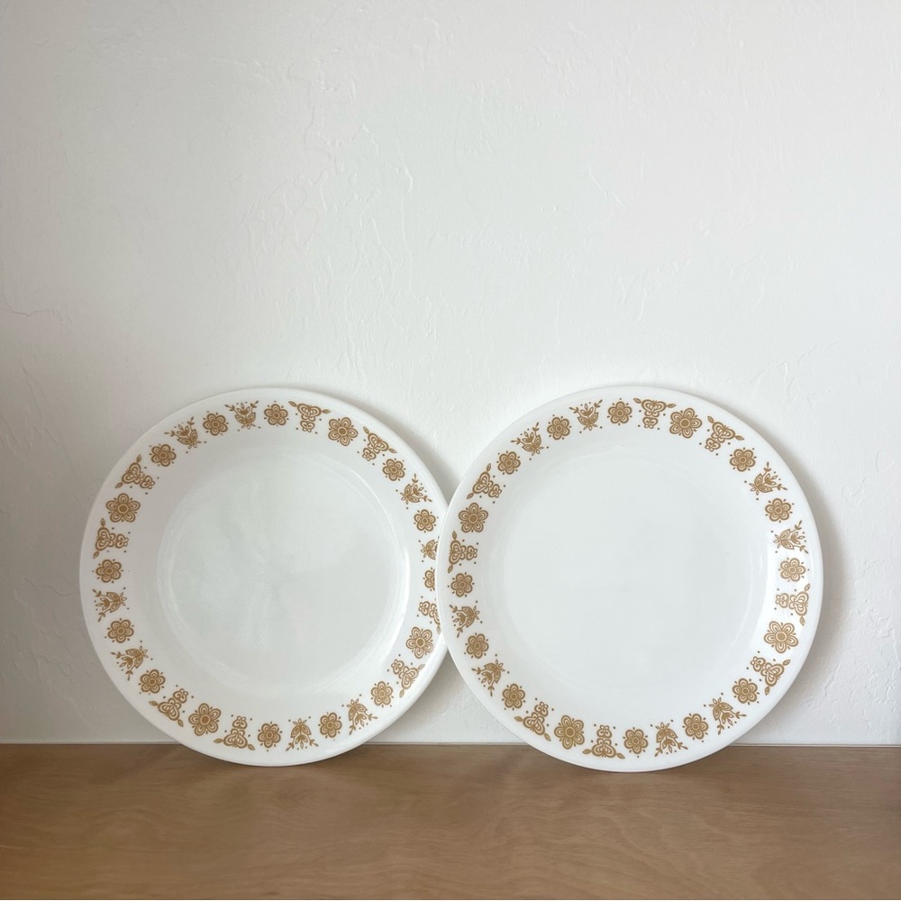 Corelle Taylor Swift Anti Hero Music Video Floral Butterfly Gold White Plates